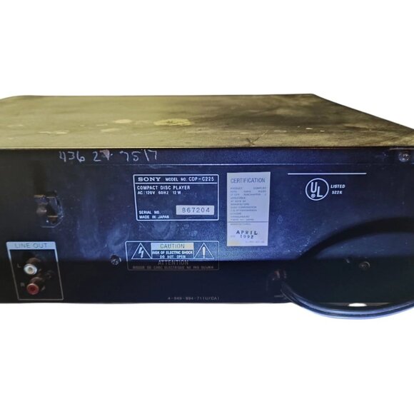 Sony CDP-C525 CD Player 5 Disc Carousel (Used). Good Condition - Picture 4 of 8